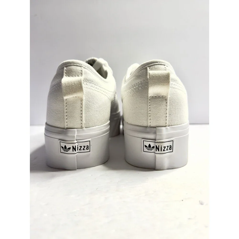 NEW Adidas Nizza Platform Women 8 Triple White - FV5322  Damaged Box
